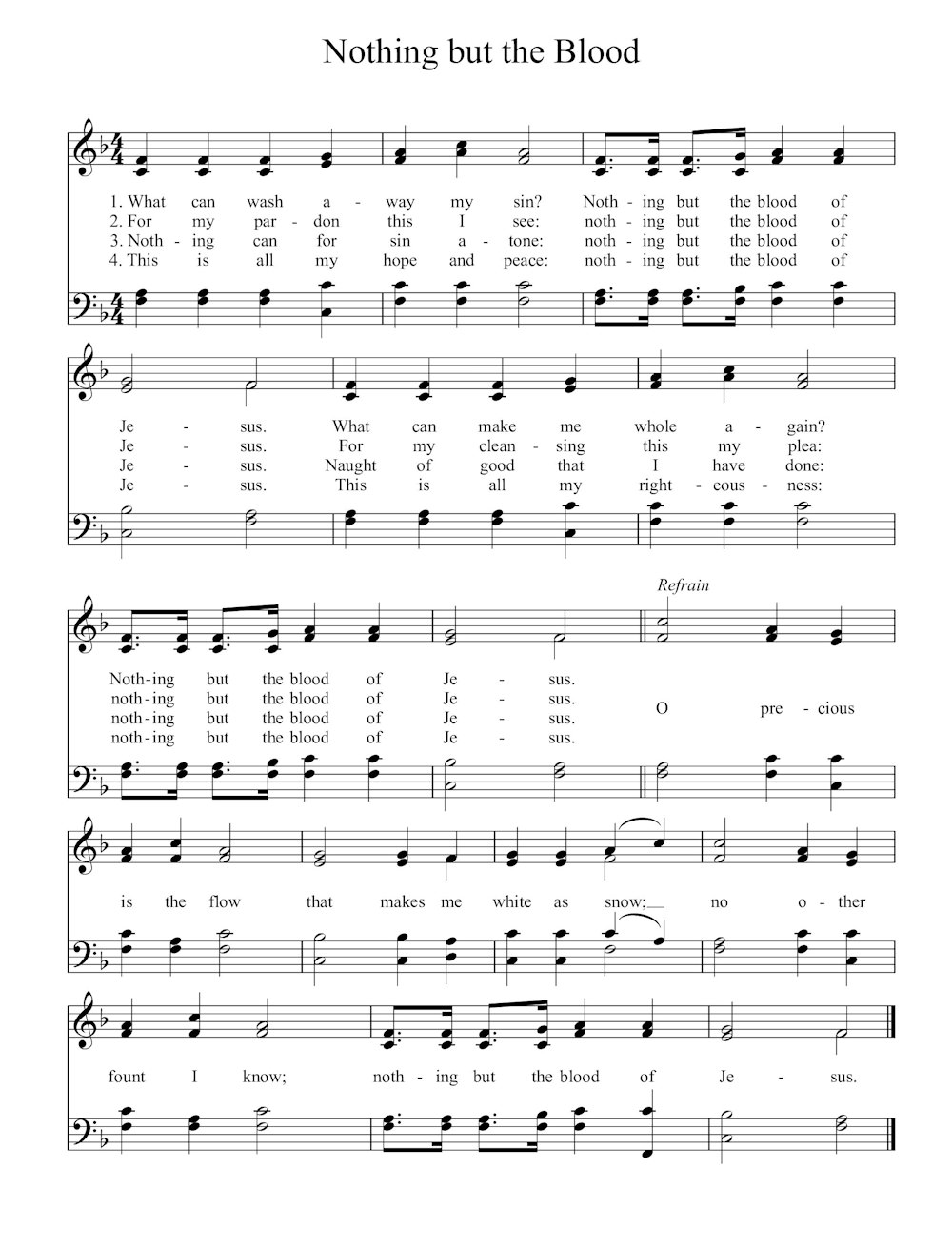 Nothing but the Blood - STB (Missing Alto)