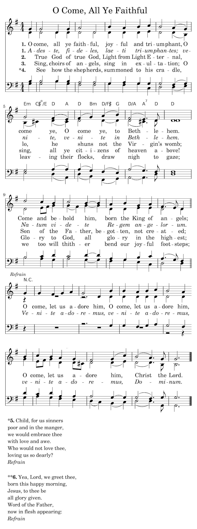 O Come, All Ye Faithful - SAT (Missing Bass)