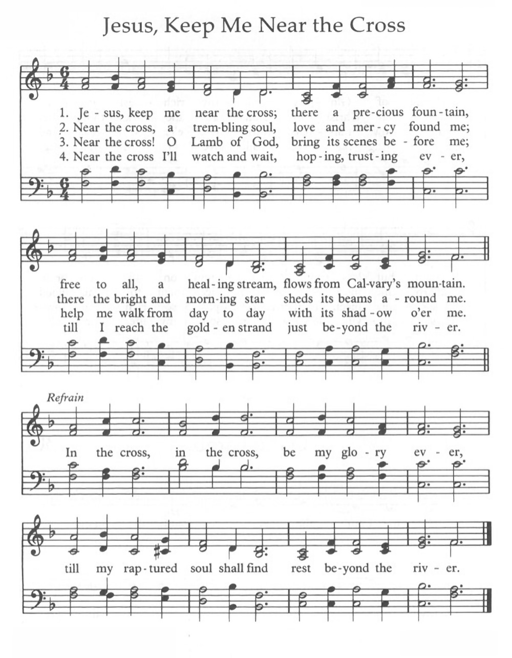 Jesus, Keep Me Near the Cross - SAT (Missing Bass)