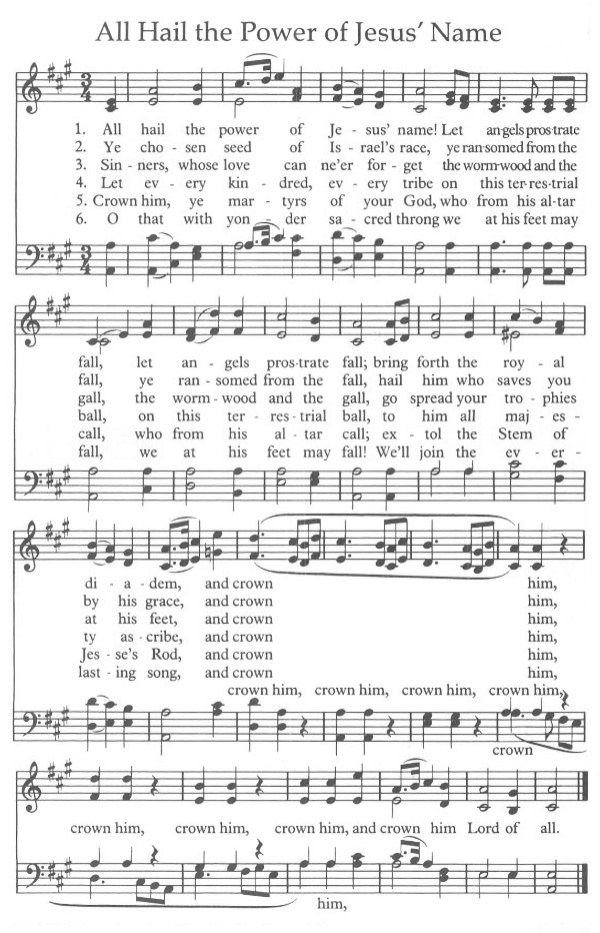 All Hail the Power of Jesusβ Name - ATB (Missing Soprano)