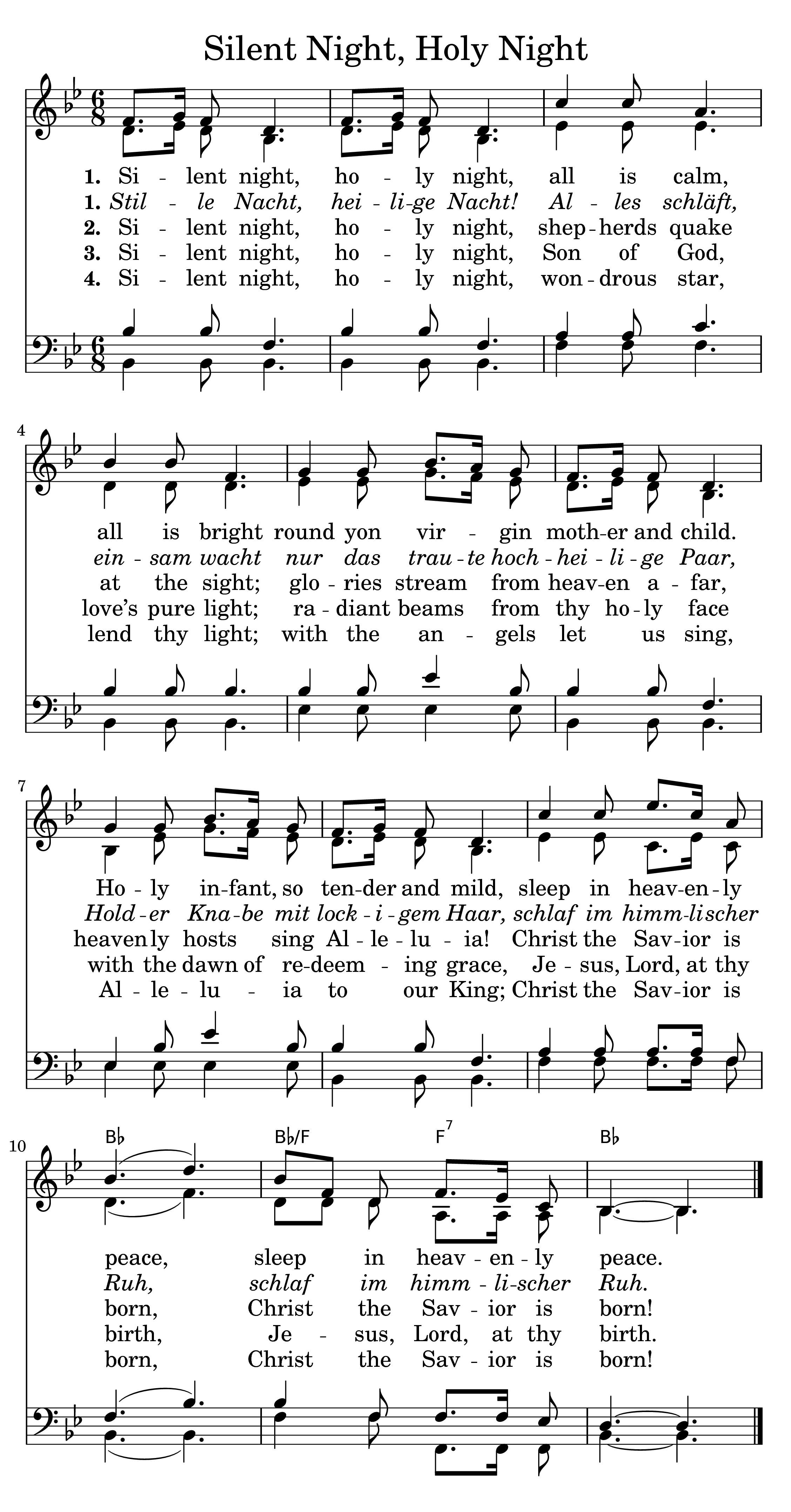 Silent Night, Holy Night - SAT (Missing Bass)