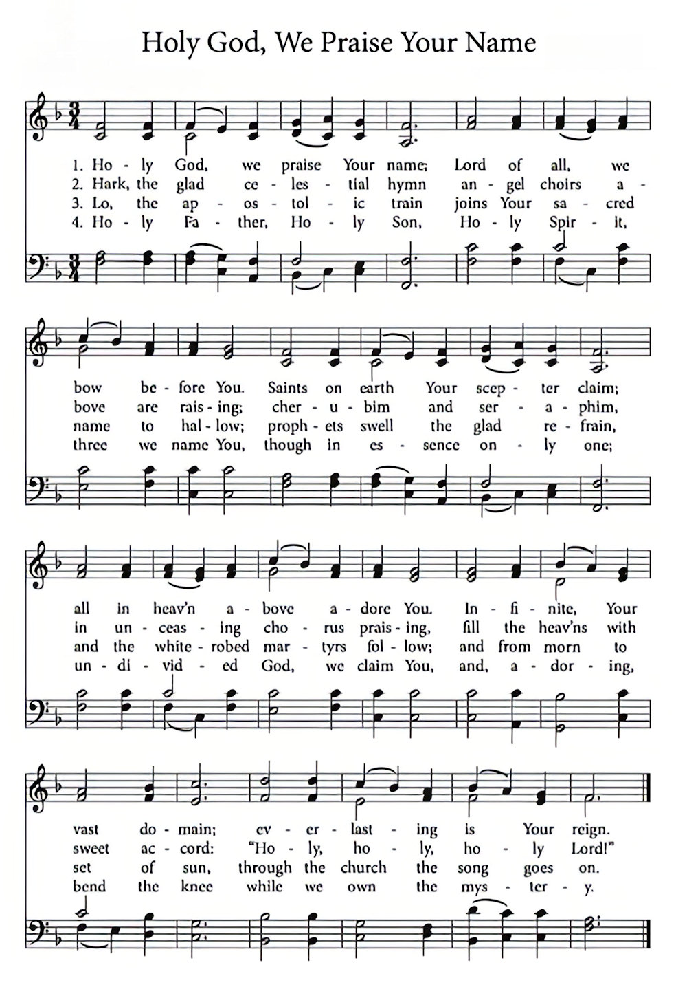 Holy God, We Praise Thy Name - ATB (Missing Soprano)