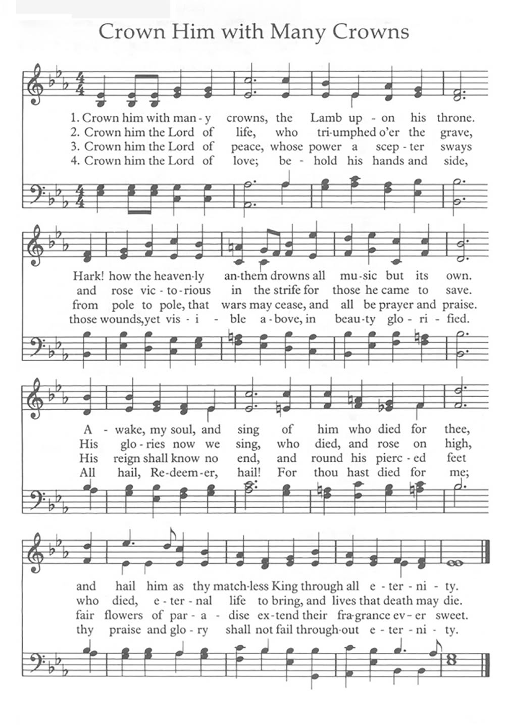 Crown Him with Many Crowns - Bass with Supporting Soprano (sB)