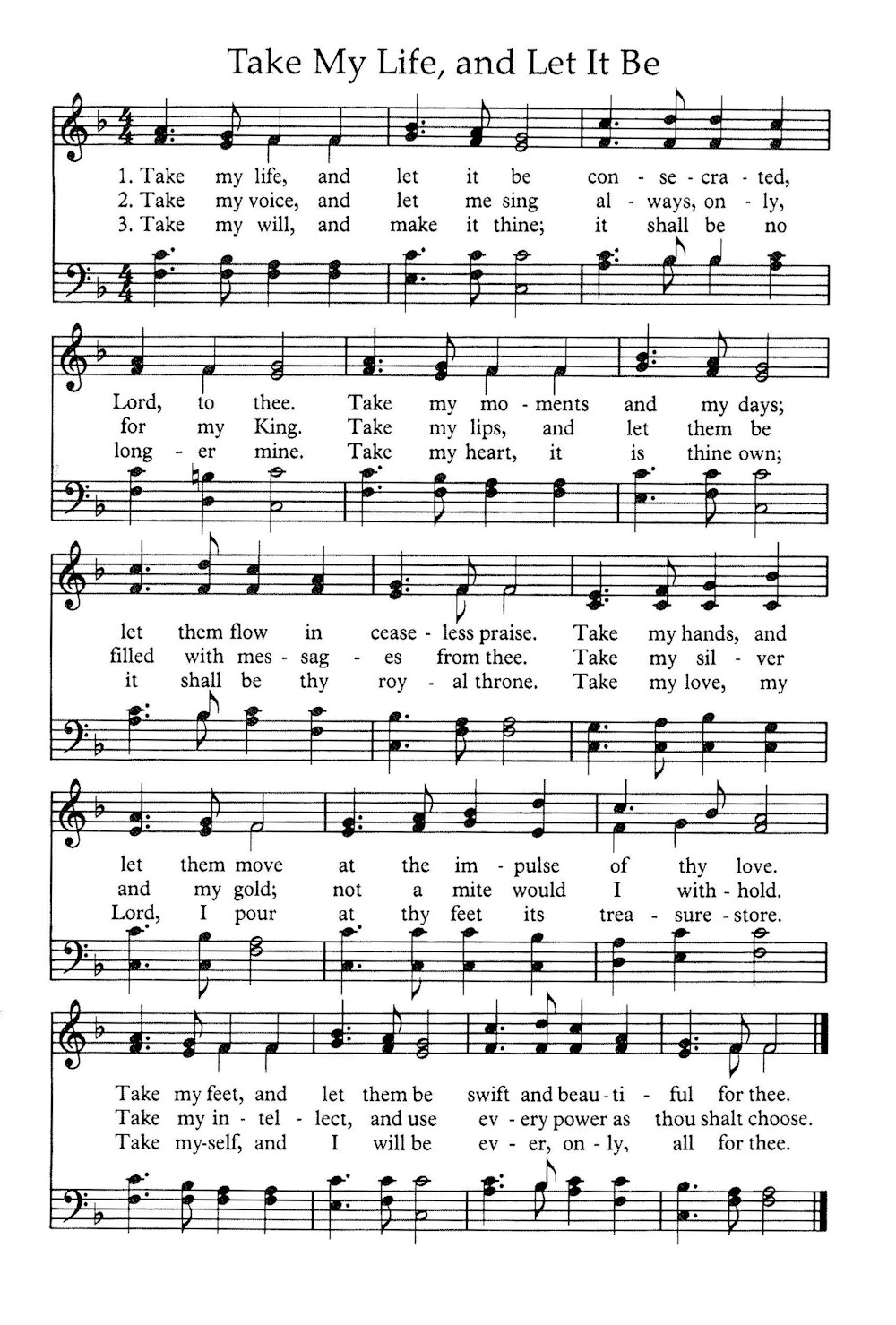 Take My Life, And Let It Be - Bass with Supporting Soprano (sB)