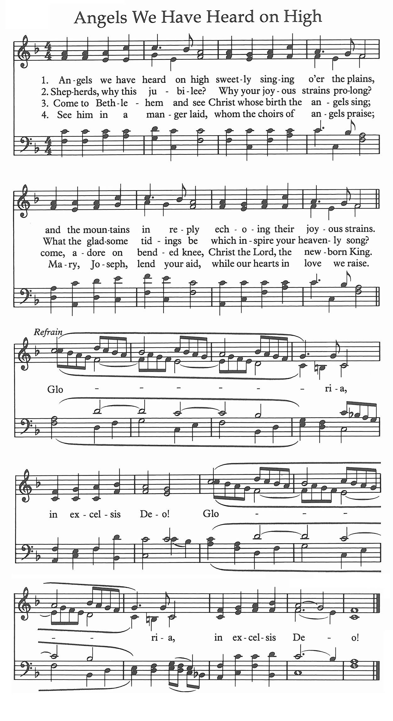 Angels We Have Heard on High - Bass with Supporting Soprano (sB)