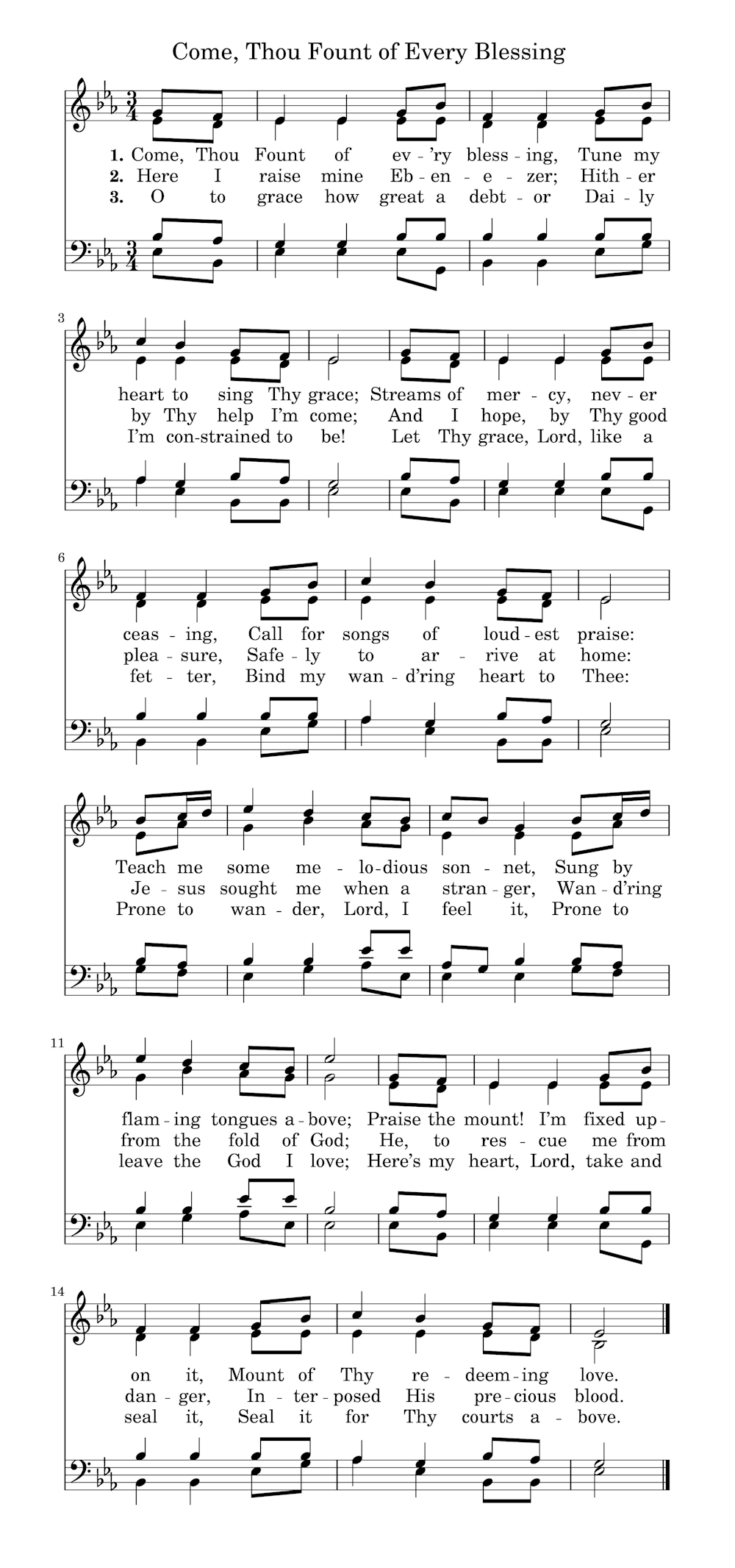 Come, Thou Fount of Every Blessing - SATB Practice Track