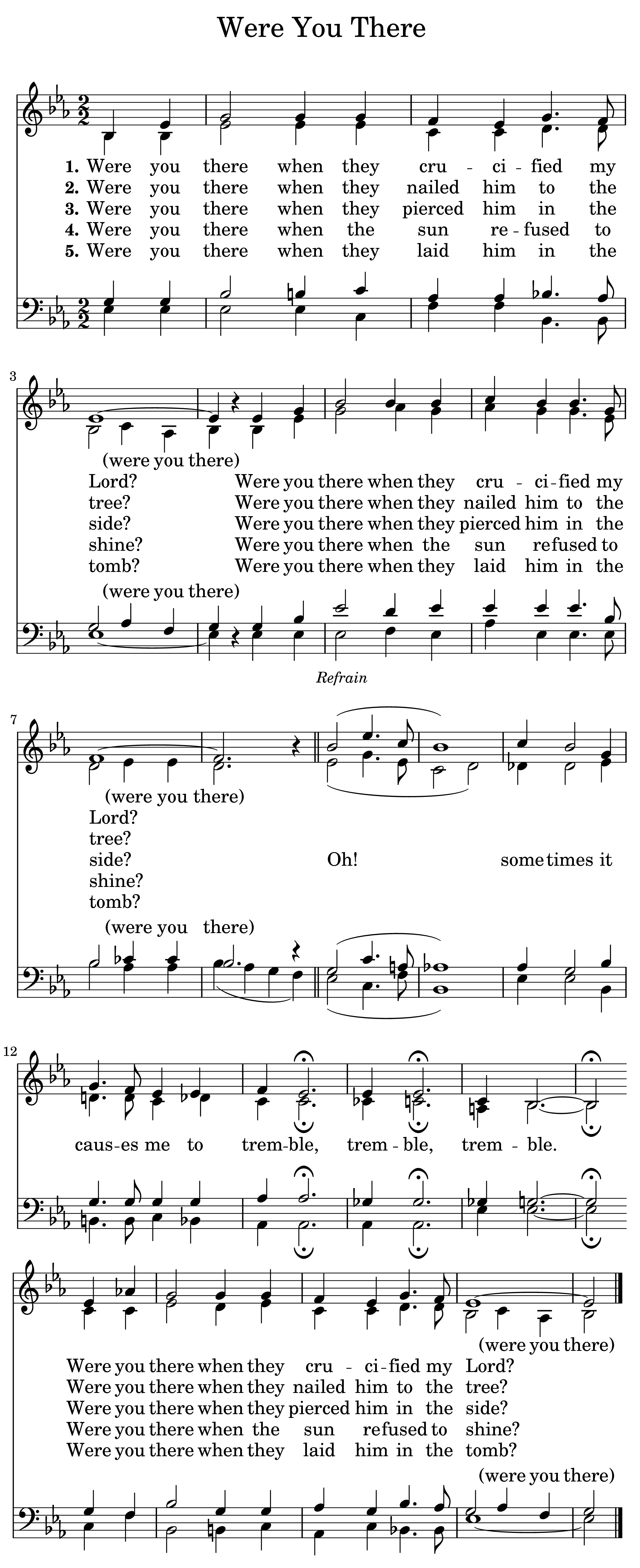 Were You There - SAB (Missing Tenor)