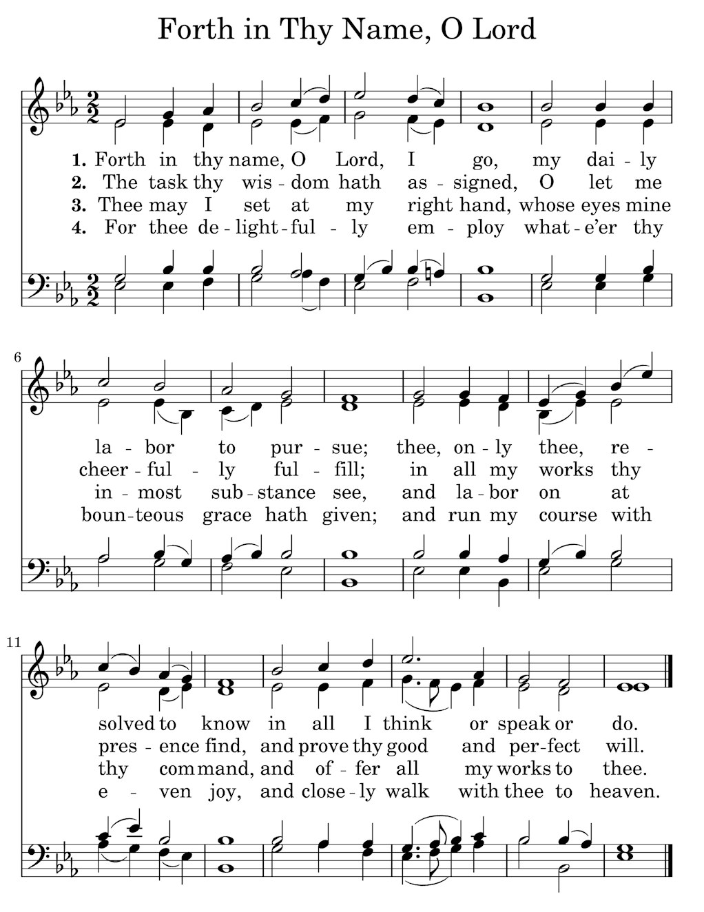 Forth in Thy Name, O Lord - Tenor with Supporting Soprano (sT)