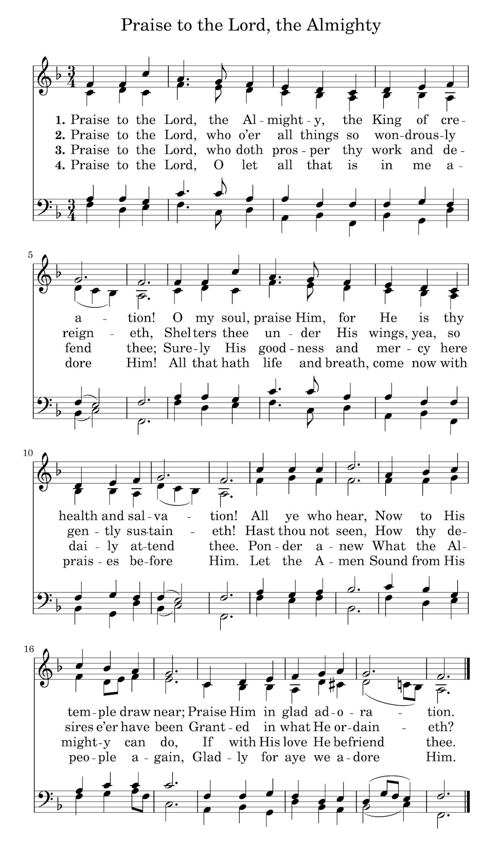 Praise to the Lord, the Almighty - SATB Practice Track