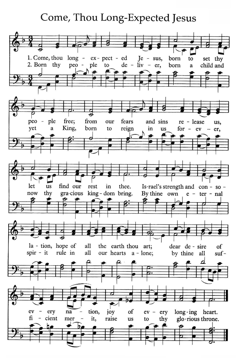 Come, Thou Long-Expected Jesus - SATB Practice Track